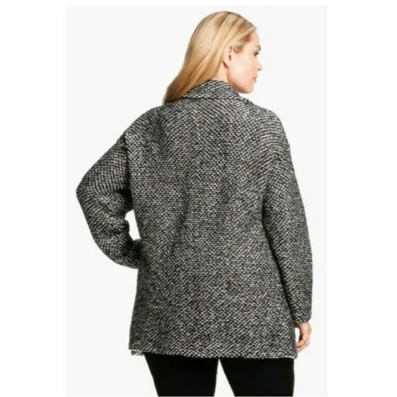 Eileen Fisher Black and White knit snap front jacket sweater size: XL - Picture 2 of 16